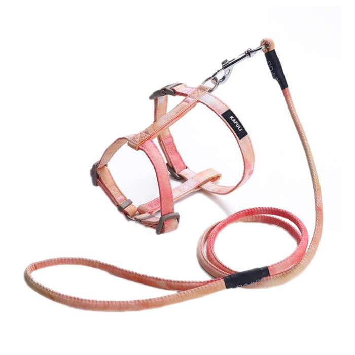 KAFULI Pet Adjustable I-Shape Harness Leash, Size: S(Orange Yellow)