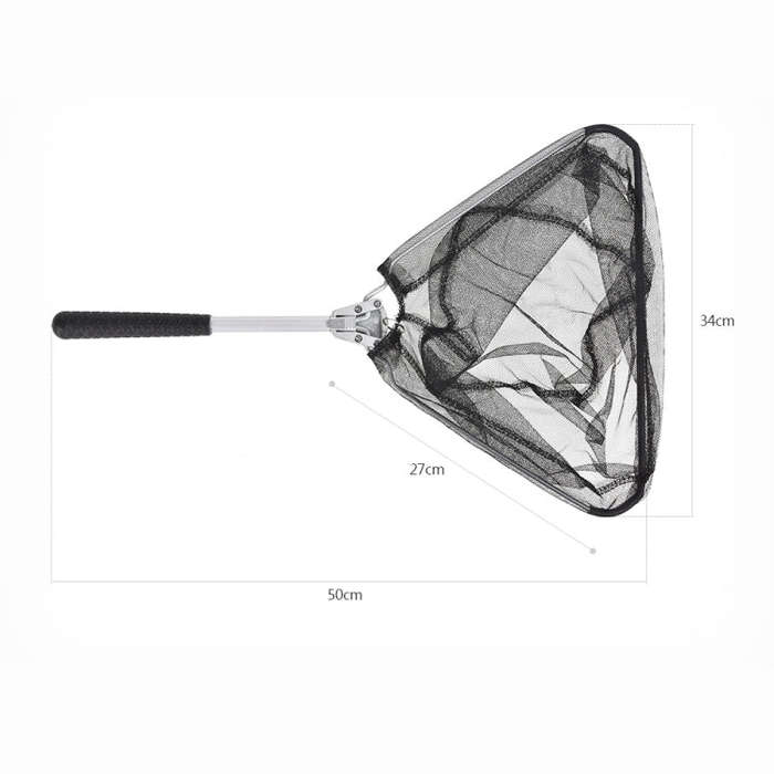 LEO 27972 Aluminum Alloy Triangle Mini Folding Fishing Net(50cm)