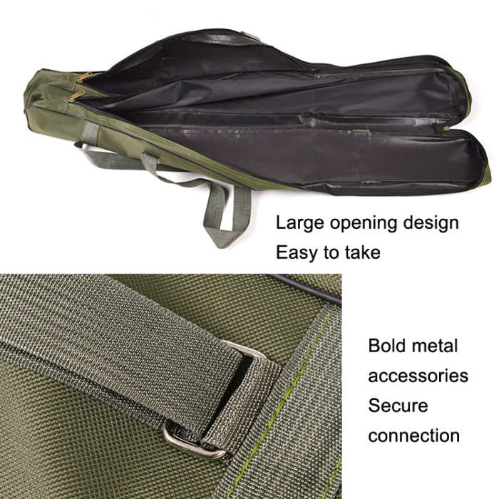 LEO 27746 Folding Fishing Rod Bag Long Fishing Gear Soft Bag, Length: 1.5m Black