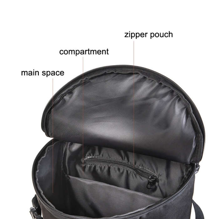 LEO 28085 Cylina Shape Fishing Gear Backpack Fishing Rod Outdoor Shoulder Bag(28085-B Black)