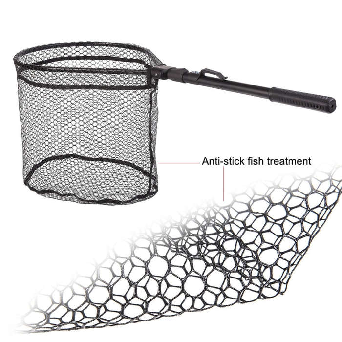LEO 27984 Aluminum Alloy Quick Folding Fishing Net(Black)