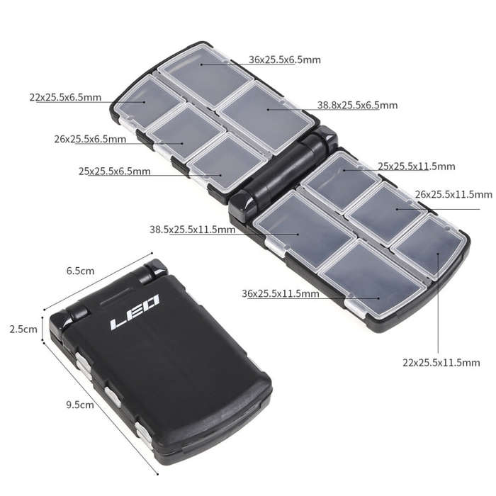 LEO 28054 Semi Automatic Opening And Closing Accessories Box Fish Hook Tools Box, Size: Small