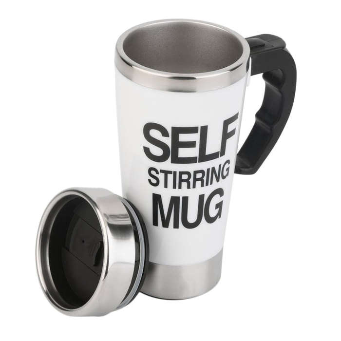 FX-589 400ml 304 Stainless Steel Automatic Stirring Coffee Cup(Red)