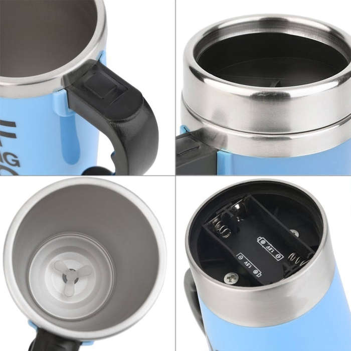 FX-589 400ml 304 Stainless Steel Automatic Stirring Coffee Cup(Red)