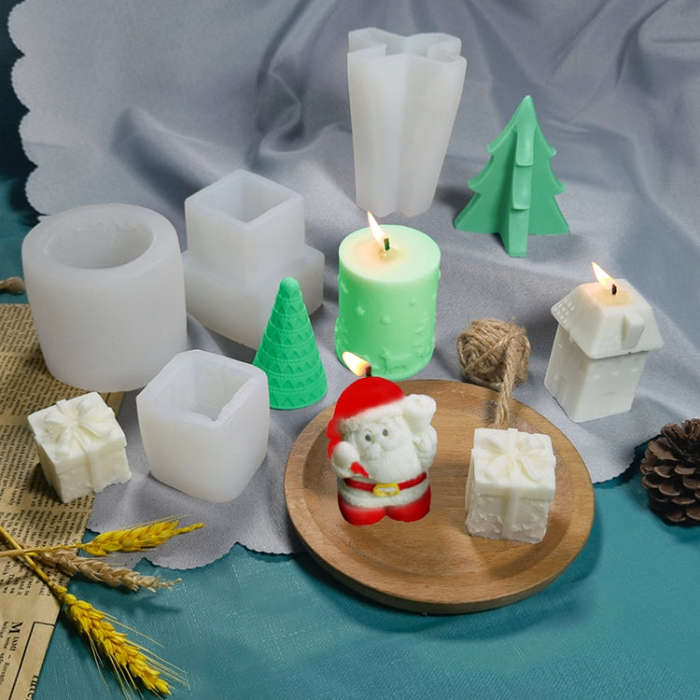 DIY Christmas Candle Aromatherapy Gypsum Silicone Mold, Shape: Triangular Christmas Tree