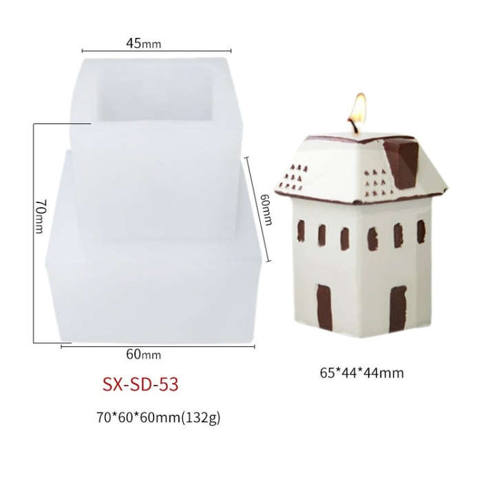 DIY Christmas Candle Aromatherapy Gypsum Silicone Mold, Shape: Snow House 3