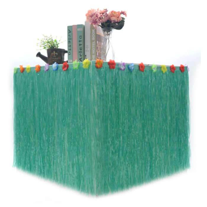 Hawaiian Table Dress Seaside Party Festive Bazaar Table Decorations, Size: 276x30cm(Green)