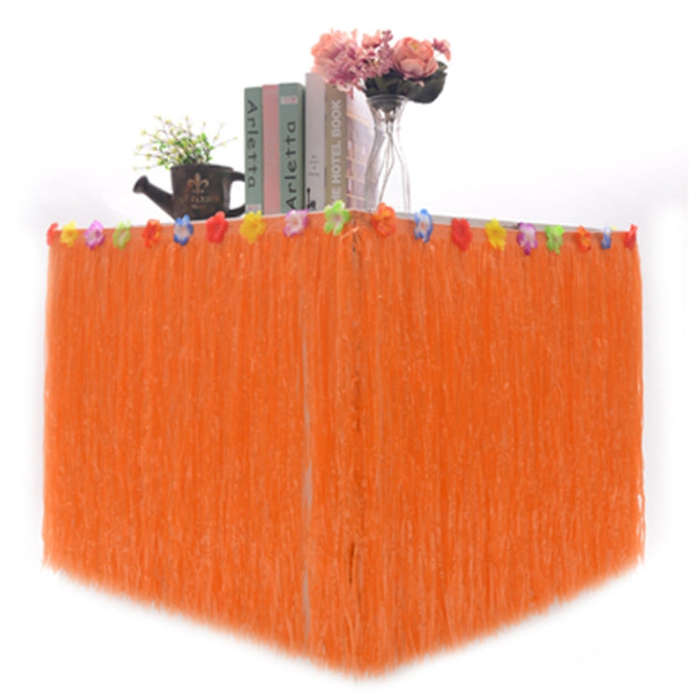 Hawaiian Table Dress Seaside Party Festive Bazaar Table Decorations, Size: 276x75cm(Orange)