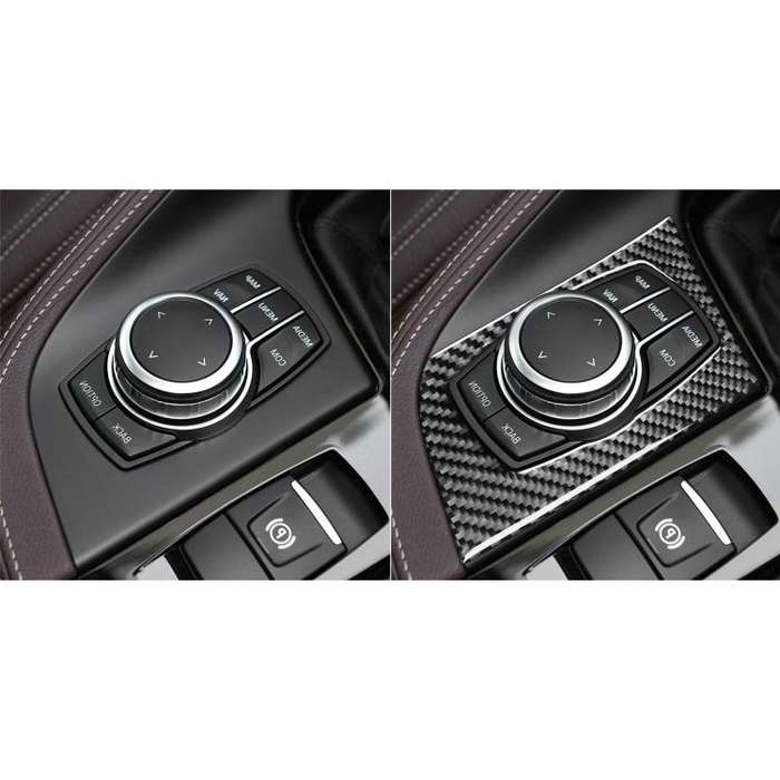 For BMW X1 F48/X2 F39 Right-Hand Drive Multimedia Knob Panel Sticker(Black)