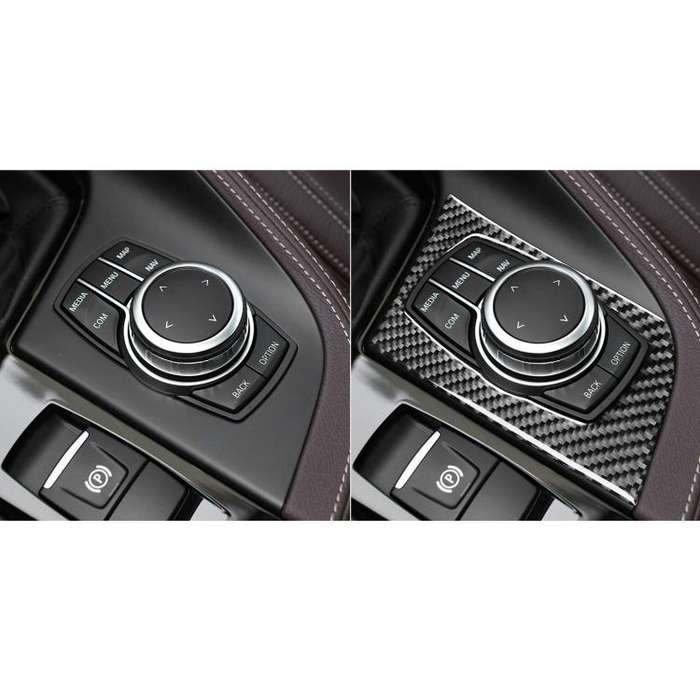 For BMW X1 F48/X2 F39 Left-Hand Drive Multimedia Knob Panel Sticker(Black)
