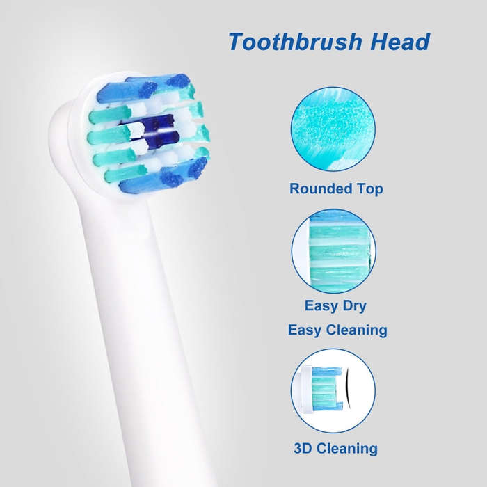 2 PCS For Oral-B Full Range of Electric Toothbrush Replacement Heads(Daily Cleaning)