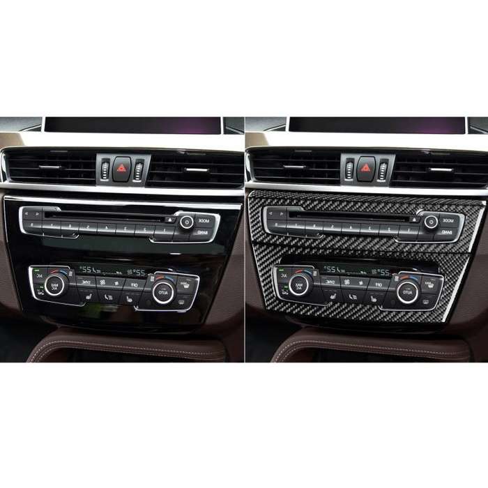 For BMW X1 F48/X2 F39 3pcs /Set Right-Hand Drive Radio + Air Conditioning Panel Sticker(Black)