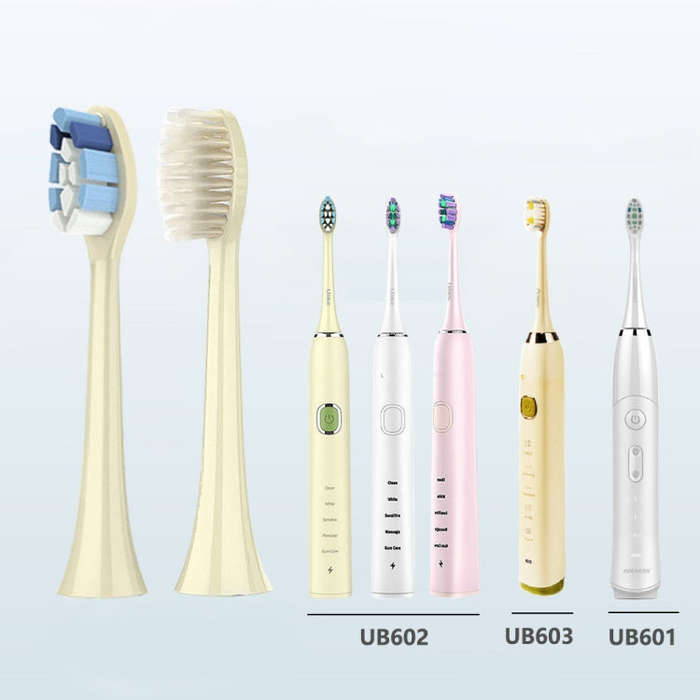 2 PCS Electric Toothbrush Head for Ulike UB602 UB603 UB601,Style: Basic Clean White