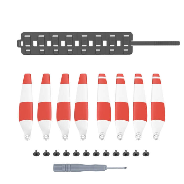 Sunnylife MM3-SN443 For Mini 3 Pro Propeller Blades + Silicone Folding Storage Bag(Red Strip+Gray...
