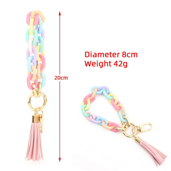 Keychain Ladies Acrylic Bracelet Jewelry(Brown)