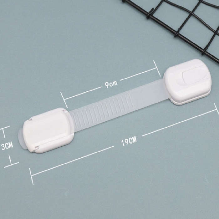 Slide Adjust Baby Safety Lock Refrigerator Drawer Lock(White)