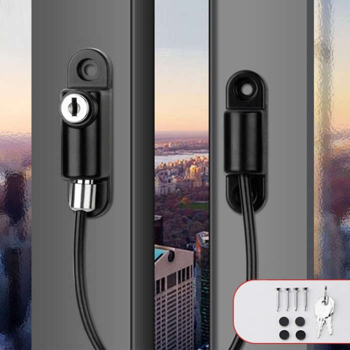 Children High-rise Anti-fall Safety Lock Window Push Limiter, Color: Black (Enhanced)