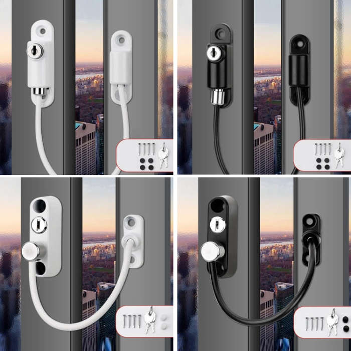 Children High-rise Anti-fall Safety Lock Window Push Limiter, Color: White (High Standard)
