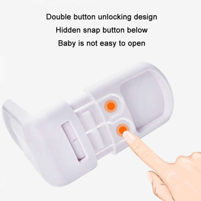 3 PCS Drawer Cabinet Door Child Safety Right Angle Lock(White)