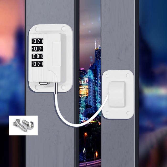 Children Window Anti-fall Protection Password Lock(White)