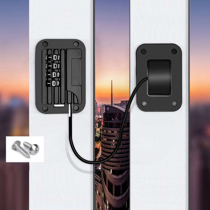 Children Window Anti-fall Protection Password Lock(Black)