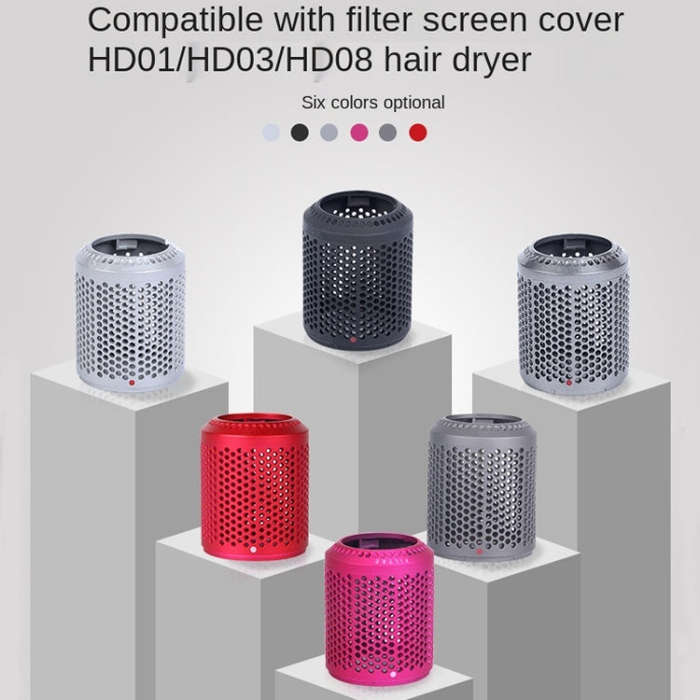 2 PCS Outer Cover Dust Filter for Dyson Hair Dryer HD01/HD03/HD08(Grey)