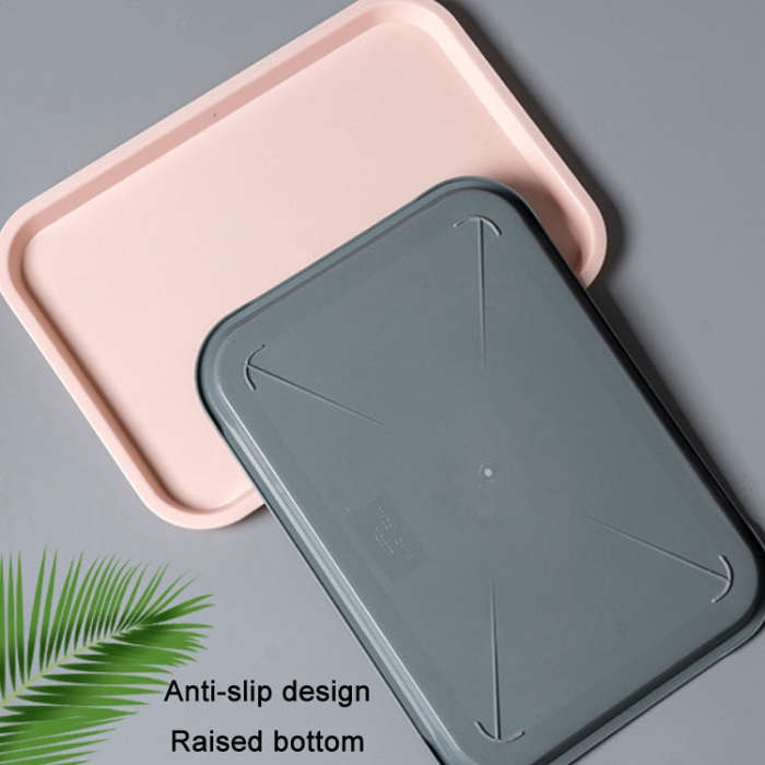 Plastic Household Fruit Tray Afternoon Tea Cake Tray, Size: 35x25x2 cm(Gray)