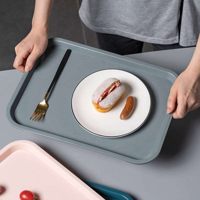Plastic Household Fruit Tray Afternoon Tea Cake Tray, Size: 41x30x2 cm(Blue)