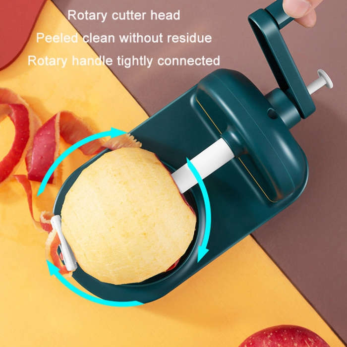 Hand Crank Fruit Peeler Apple Divider Dicer(Dark Green)