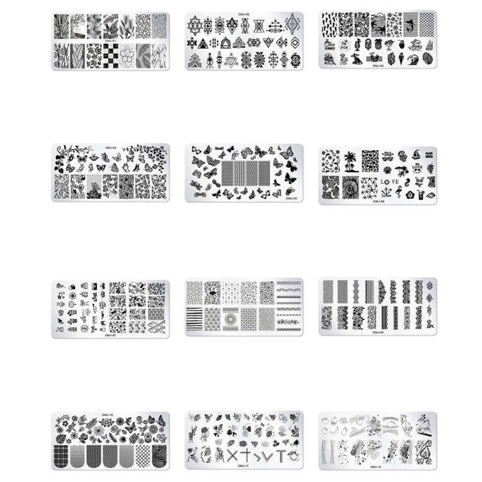 5 PCS Square Nail Art Print Template Nail Accessories(OMJ-05)