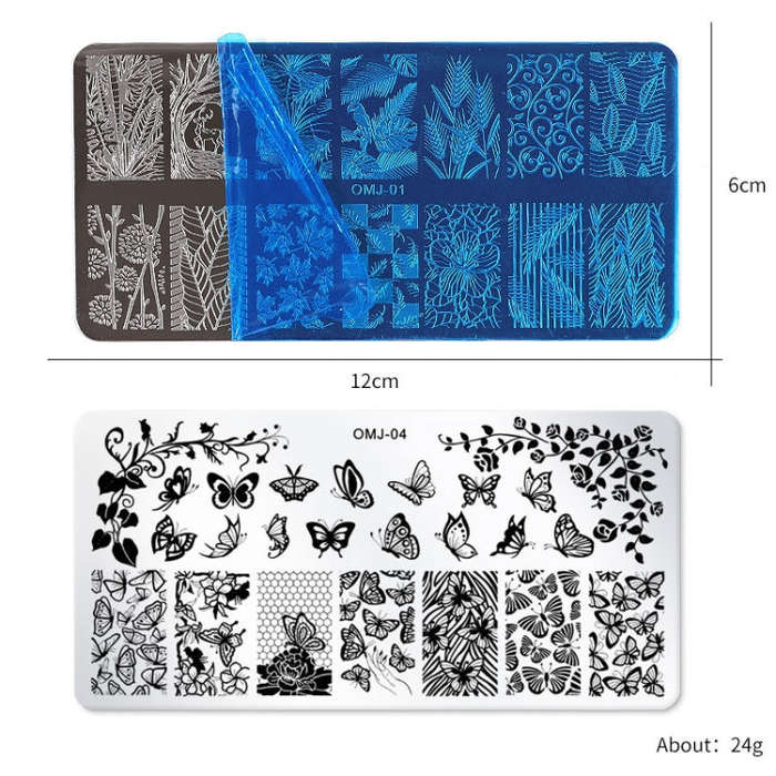 5 PCS Square Nail Art Print Template Nail Accessories(OMJ-04)