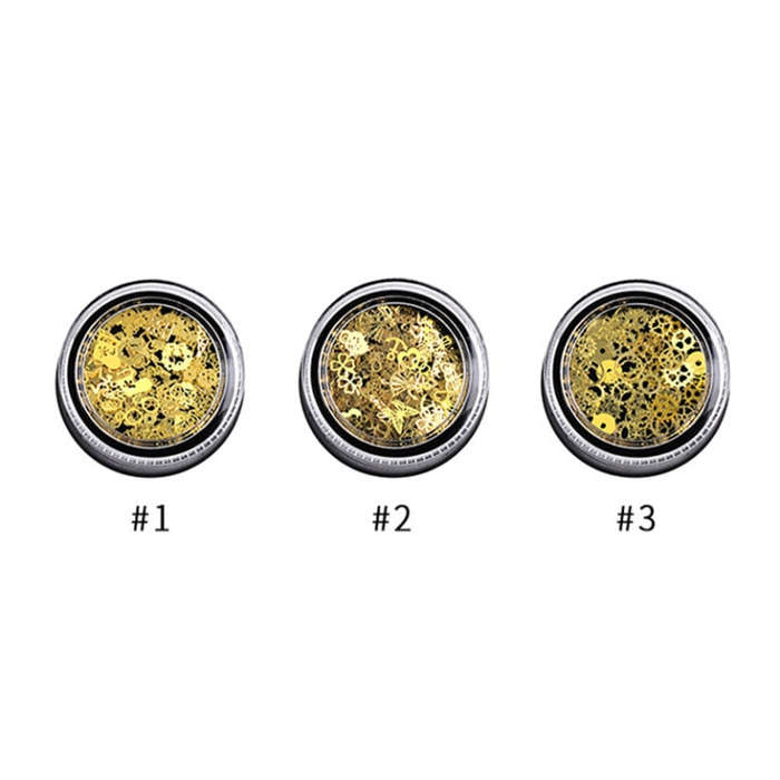 5 Boxes SP0284 Hollow Metal Decorative Patch Nail Art Accessories Nail Art Accessories(Gear 3)