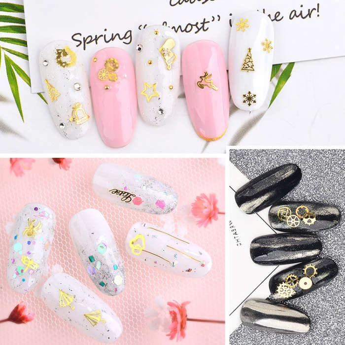 5 Boxes SP0284 Hollow Metal Decorative Patch Nail Art Accessories Nail Art Accessories(Gear 3)