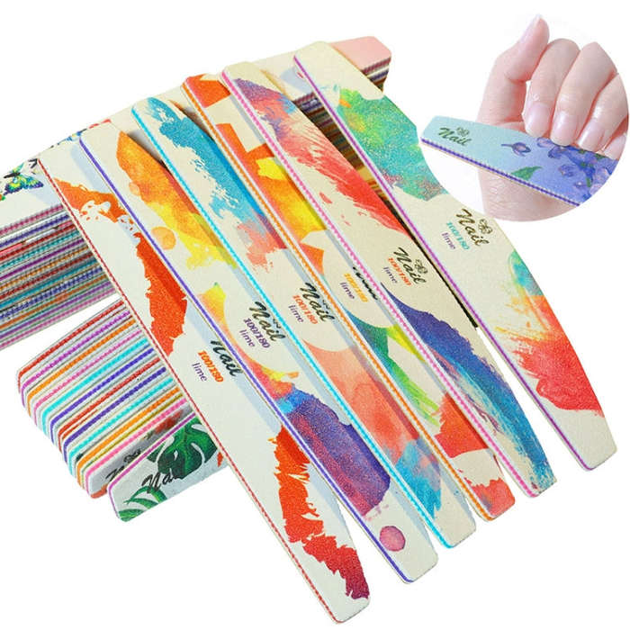 GJ0507 6 In 1 Nail Art Tools Polish Nails Scrub Strips(Flower)