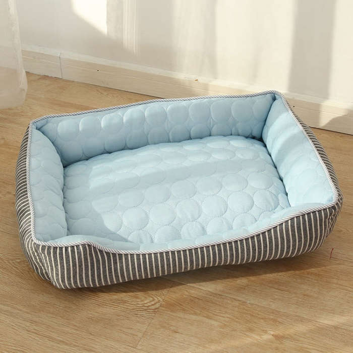 Summer Cold Feeling Dog Cat Kennel Ice Silk Cool Den M(Blue)