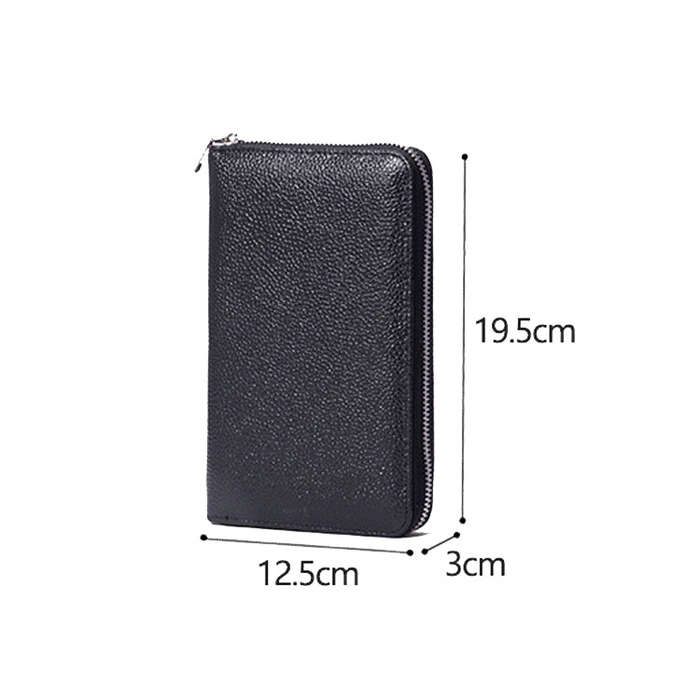 1659 RFID Anti-magnetic Anti-theft Passport Bag Document Bag Wallet(Grey)