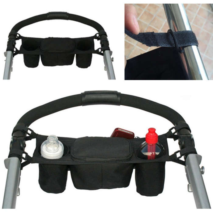 Baby Stroller Rear Hanging Bag Baby Bottle Cup Bag, Color: Black