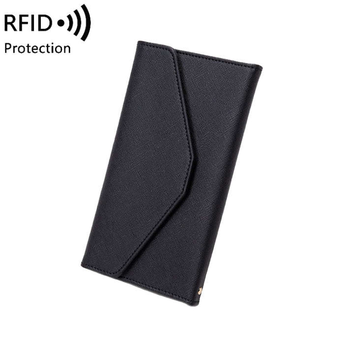 1655 RFID Anti-magnetic Anti-theft Passport Bag Document Bag Card Bag(Black)