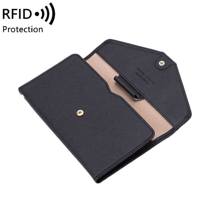 1655 RFID Anti-magnetic Anti-theft Passport Bag Document Bag Card Bag(Red)