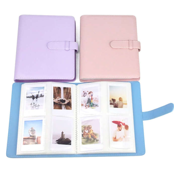 CAIUL 3 Inch PU Leather Photo Album Photo Collection Commemorative Book(Cherry Pink)