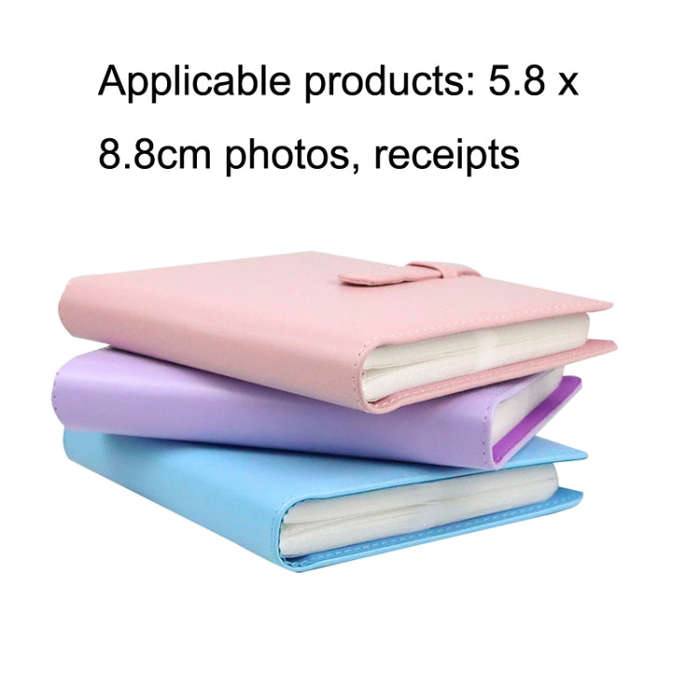 CAIUL 3 Inch PU Leather Photo Album Photo Collection Commemorative Book(Cherry Pink)