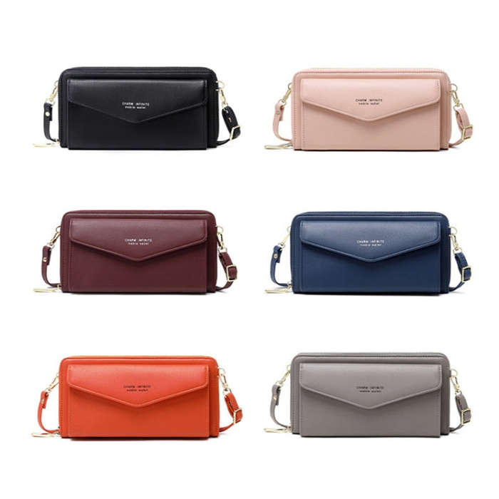1665 RFID Anti-magnetic Anti-theft Touch Screen Cross-Body Phone Bag Card Holder(Royal Blue)