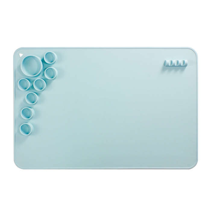 Silicone Children Drawing Pad Wipeable Washable Paint Palettes(Blue)