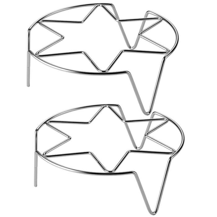 2 PCS Kitchen Stainless Steel Steamed Egg Rack, Style: 4.0 Line 6-pointed Star High Feet