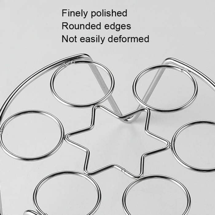 2 PCS Kitchen Stainless Steel Steamed Egg Rack, Style: 4.0 Line 6-pointed Star High Feet