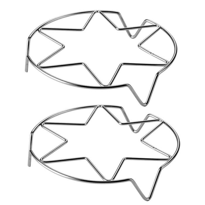 2 PCS Kitchen Stainless Steel Steamed Egg Rack, Style: 4.0 Line 6-pointed Star Short Feet