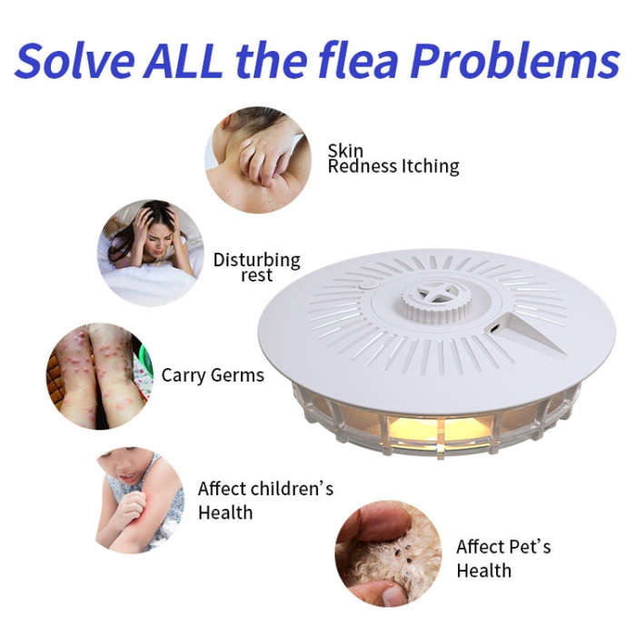 Household Flea Trap Lamp Indoor Trap Mosquito Flies Cockroach Lamp(Pearl White)