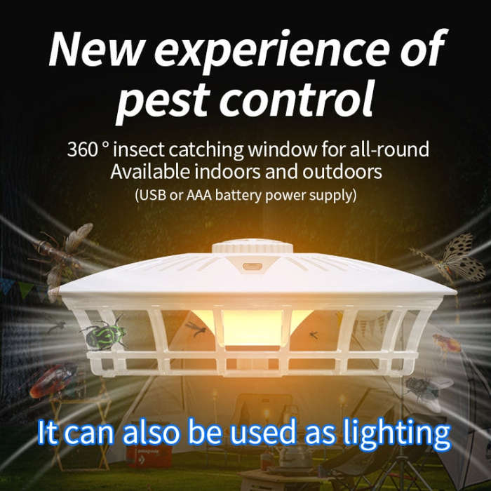 Household Flea Trap Lamp Indoor Trap Mosquito Flies Cockroach Lamp(Pearl White)