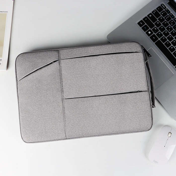 ST02 Large-capacity Waterproof Shock-absorbing Laptop Handbag, Size: 15.6 inches(Deep Sky Gray)