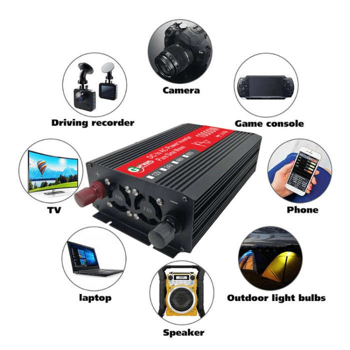 Gurxun HZ1500-10000 Sine Wave 10000W Inverter Power Converter, Specification: 24V To 220V